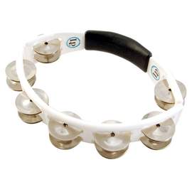 Latin Percussion Tambourine Cyclops Hand model Steel Jingles, white