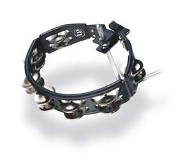 Latin Percussion Tambourine Cyclops mountable Steel Jingles, black