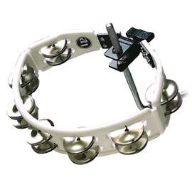 Latin Percussion Tambourine Cyclops mountable Steel Jingles, white
