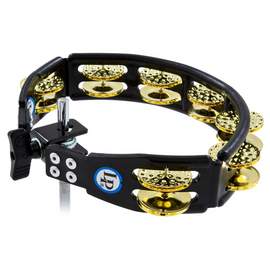 Latin Percussion Tambourine Cyclops mountable Dimpled Brass, black