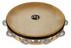 Latin Percussion Tambourine Pro 10 in Single Row with Head 10" Aluminium with head