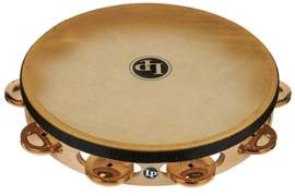 Latin Percussion Tambourine Pro 10 in Single Row with Head 10" Bronze with head