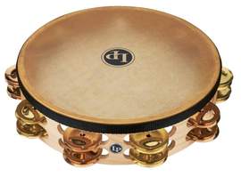 Latin Percussion Tambourine Pro 10 in Double Row With Head 10" Aluminium