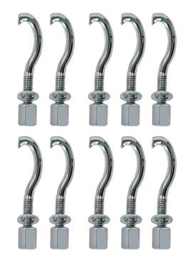 Latin Percussion Tuning lugs Brazilian LP3010 LP3010N LP3012 LP3012-SM Pandeiro - LP3006 Tamborim Chrome, 10 pieces