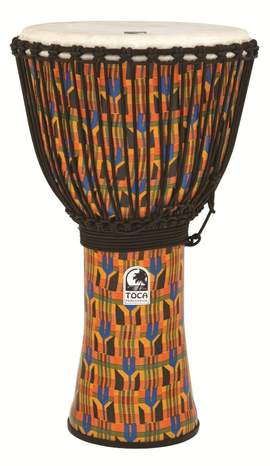 Toca Djembe Freestyle Mechanically Tuned Kente Cloth
