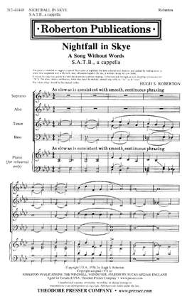 Roberton, H S: Nightfall In Skye A flat major