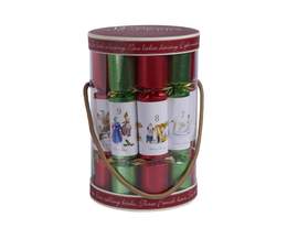 12 Days Of Christmas Red & Green Crackers