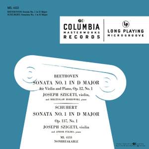 Beethoven: Violin Sonatas No. 1, Op. 12/1 & No. 7, Op. 30/2 - Schubert: Sonatina, D. 384 & Piano Sonata No. 17, D. 850