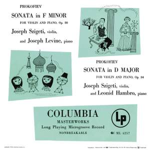 Prokofiev: Violin Sonatas No. 1, Op. 80 & No. 2, Op. 94bis