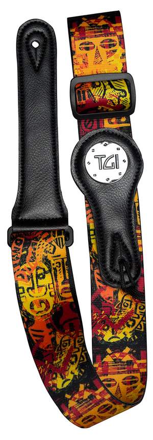 TGI Guitar Strap Tribal Mask Copper