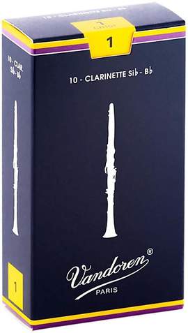 Vandoren Bb Clarinet Reeds 1 Traditional (10 BOX)
