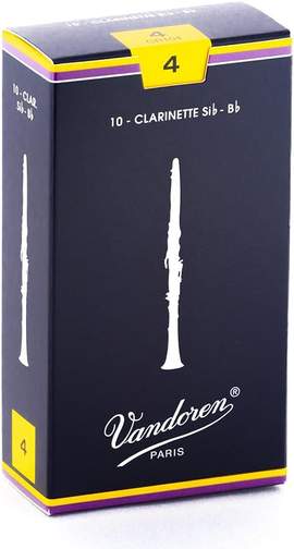 Vandoren Bb Clarinet Reeds 4 Traditional (10 BOX)