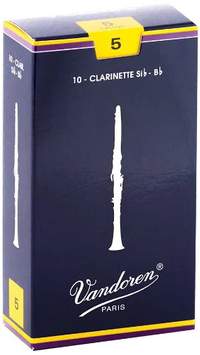 Vandoren Bb Clarinet Reeds 5 Traditional (10 BOX)