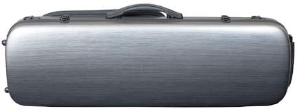 Hidersine Violin Case - Polycarbonate Oblong Brushed Silver