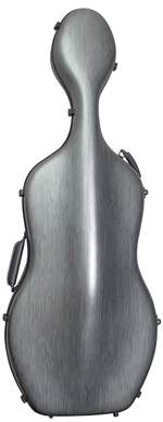 Hidersine Cello Case - Polycarbonate Brushed Silver Product Image