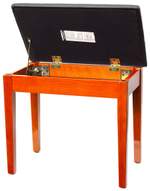 Montford Storage Piano Stool - Gloss Teak Finish Product Image
