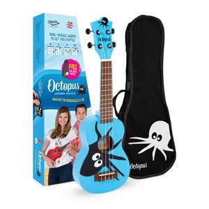 Octopus Academy graphic soprano ukulele - Blue with Octopus