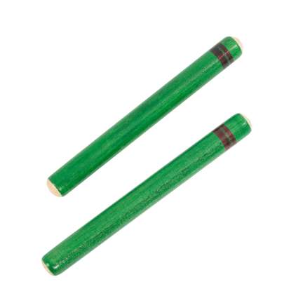 Percussion Plus 7" bright coloured claves pair - Green