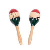 Percussion Plus large wooden maracas with colourful design