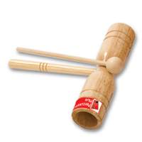 Double Wooden Agogo with Beater