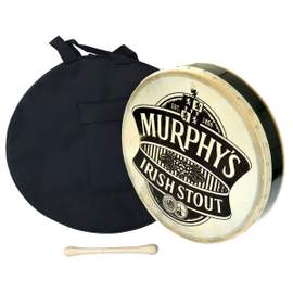 Percussion Plus 16in bodhran Murphy's design with case & tipper