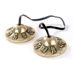 Percussion Plus Honestly Made Bronze embossed Tibetan bells - pair