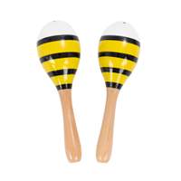 Percussion Plus wooden bug maracas - Yellow bee