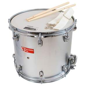 Percussion Plus junior marching snare drum 14" - black ~ Silver Product Image