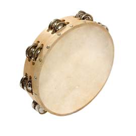 Percussion Plus tambourine with double row jingles - 10"