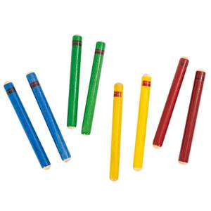 Percussion Plus claves - pack of 4 pairs in mixed colours