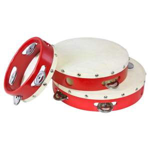 Percussion Plus PP0385 Tambourine wood shells 6", 8” and 9” – 3 pack