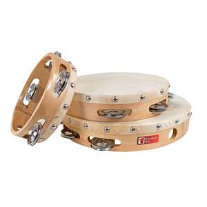 Percussion Plus PP8715 wood shell tambourines 6", 8” and 10” – 3 Pack
