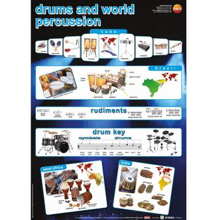 Drums and world percussion educational poster