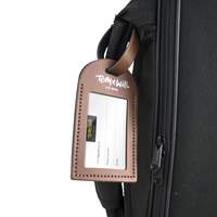 Tom & Will leather luggage tag - Chestnut brown