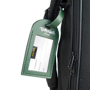 Tom & Will leather luggage tag - Racing green