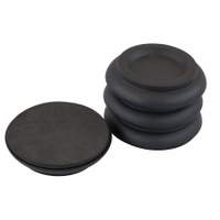 Set of 4 black wooden castor cups for upright piano