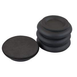 Set of 4 black wooden castor cups for upright piano