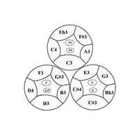 Percussion Plus Hammer Series triple cello steel pans, painted finish