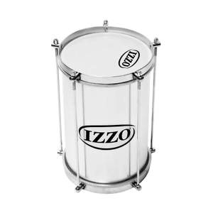 IZZO パンデイロ　 ホワイト/シルバー Pandeiro Izzo 10” ABS Branco com Pele Metalizada