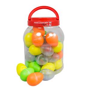 Percussion Plus tub of 40 egg shakers in fluorescent colours