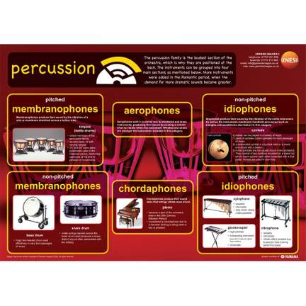 Percussion instruments educational poster