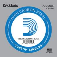 D'Addario PL0085 Plain Steel Guitar Single String, .0085
