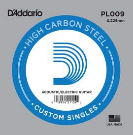 D'Addario PL009 Plain Steel Guitar Single String, .009