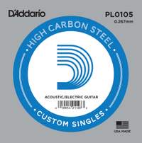 D'Addario PL0105 Plain Steel Guitar Single String, .0105