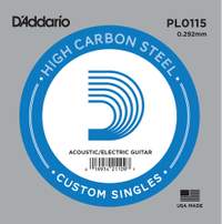 D'Addario PL0115 Plain Steel Guitar Single String, .0115