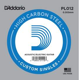 D'Addario PL012 Plain Steel Guitar Single String, .012
