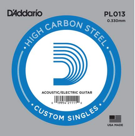 D'Addario PL013 Plain Steel Guitar Single String, .013