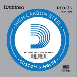 D'Addario PL0135 Plain Steel Guitar Single String, .0135