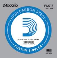 D'Addario PL017 Plain Steel Guitar Single String, .017