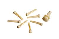 D'Addario Injected Molded Bridge Pins with End Pin, Set of 7, Ivory